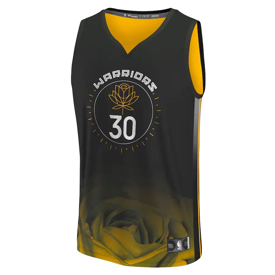 Men Golden State Warriors 30 Stephen Curry Fanatics Branded Black City Edition 2022-23 Fastbreak NBA Jersey